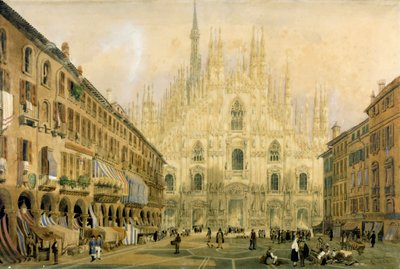 Náměstí Duomo a katedrála v Miláně. 1811. od Italian School