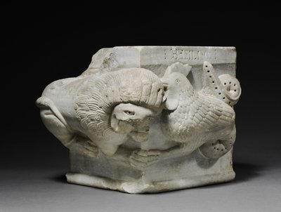 Zasnoubené hlavní město se lvem a baziliškem, 1175-1200 od Italian School