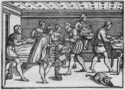 Rytina 1574 v "" Della Cirurgia "" "(O operaci) od italského chirurga Giovanni Andrea dalla Croce. od Italian School
