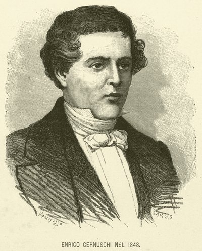 Enrico Cernuschi v roce 1848 (rytina) od Italian School