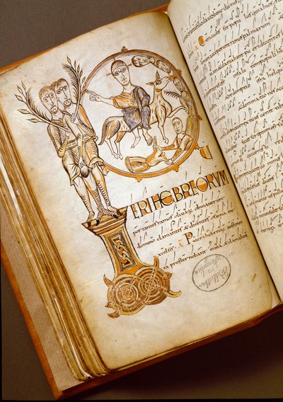 Vstup do Jeruzaléma Rukopis z boloňské školy. (MS.123-Foglio 54 v) Řím 11. století, Biblioteca Angelica od Italian School