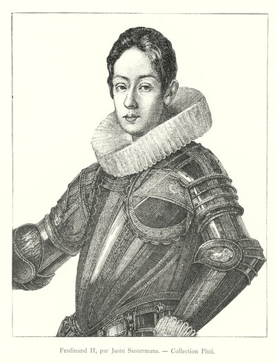 Ferdinand II, Juste Sustermans, Pitti Collection (rytina) od Italian School