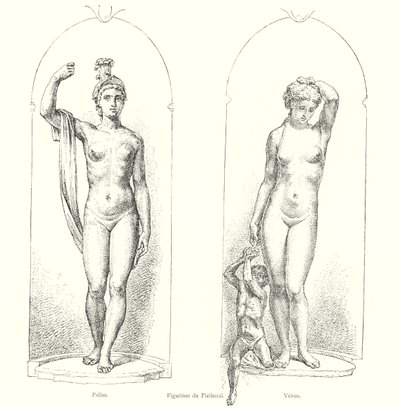 Figurines du Piedestal, Pallas, Venuše (rytina) od Italian School