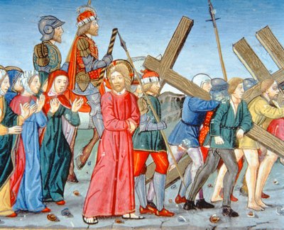 Fol.116v Kristus je veden na Kalvárii (vellum) od Italian School