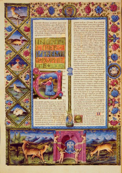 Fol.25v Otevření Knihy Jeremiášovy z Bible Borso d
