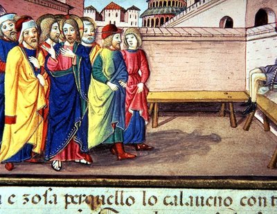 Fol.51v Christ Enters Cafarnao (vellum) od Italian School