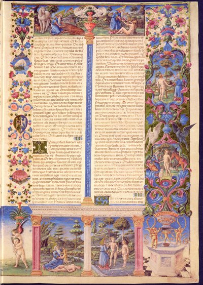 Fol.6r Genesis. Stvoření Adama a Evy z Bible Borso d