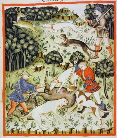 Fol.71v Lovecká gazela, ilustrace z Tacuinum Santiatis Codex Vindobonensis od Italian School