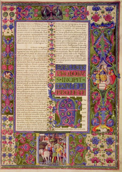 Fol.78r Otevření knihy proroka Daniela z Bible Borso d