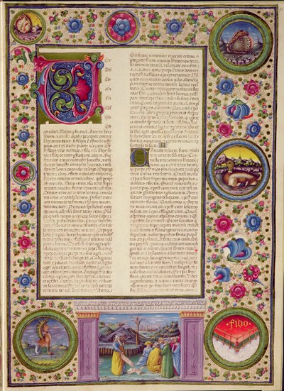 Fol.91r Kniha proroka Joela (menšího proroka z 8. století př. n. l., který kázal v Jeruzalémě), z Bible Borso d