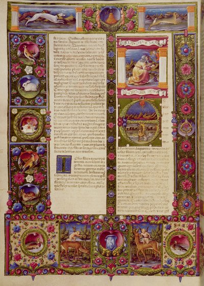 Fol. Konec knihy Mojžíšovy, začátek knihy Jozue, z Bible Borso d
