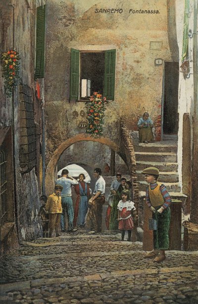 Fontanassa, San Remo, Itálie (barevná litografie) od Italian School