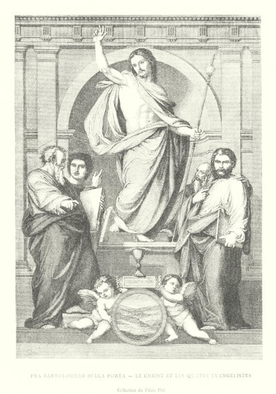 Fra Bartolommeo della Porta, Le Christ et les Quarte Evangelistes, Collection du Palais Pitti (rytina) od Italian School