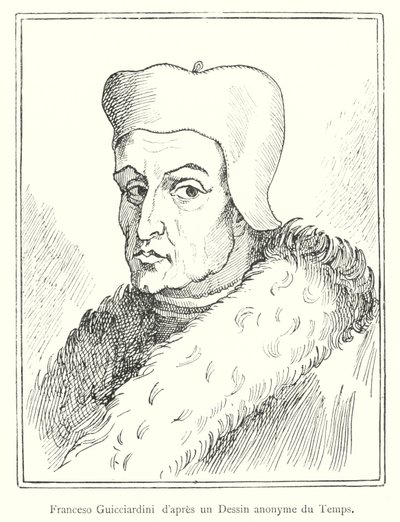 Franceso Guicciardini z anonymní kresby času (rytina) od Italian School