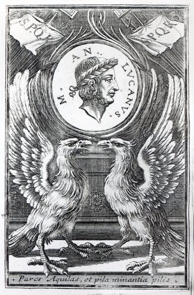 Frontispis knihy Lucans Pharsalia od Marca Annaea Lucana, vydání z roku 1663 od Italian School
