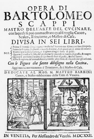 Frontispis do kuchařské knihy Bartolomea Scappiho, 1622 od Italian School