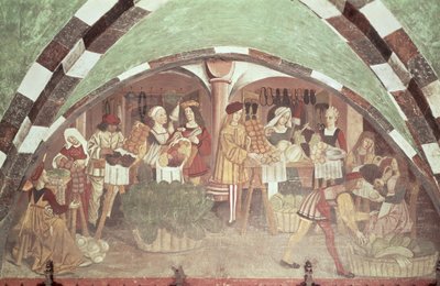 Ovocný a zeleninový trh (freska) (viz také 63046) od Italian School