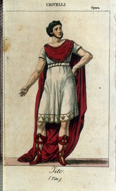 Gaetano Crivelli (1768-1836) v roli Tita v "La Clemence de Tito" od Wolfganga Amadea Mozarta (1756-1791), zastoupený v La Scala v Miláně v roce 1819 od Italian School