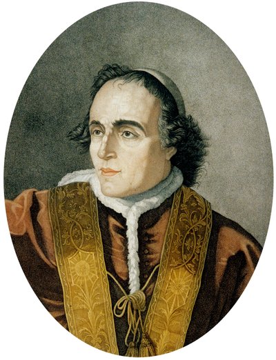 Gregorio Luigi Barnaba Chiaramonti, papež Pius VII (barevná rytina) od Italian School