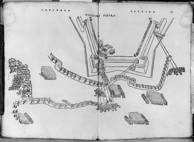 Jak nastavit palebná stanoviště a jak zvolit úhel stěn, ilustrace z Opera nuova di fortificare od Girolama Cataneo Novarese (fl. c.1540-84) Brescia, 1564 od Italian School
