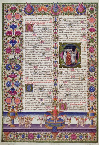 Osvětlená stránka z Knihy žalmů, z Bible Borso d