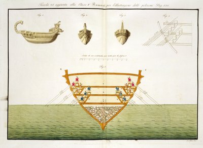 Ilustrace římského polyrému, deska 26, třída 5 z I. části Dějin národů, vyryla A. Nani (akvatinta) od Italian School