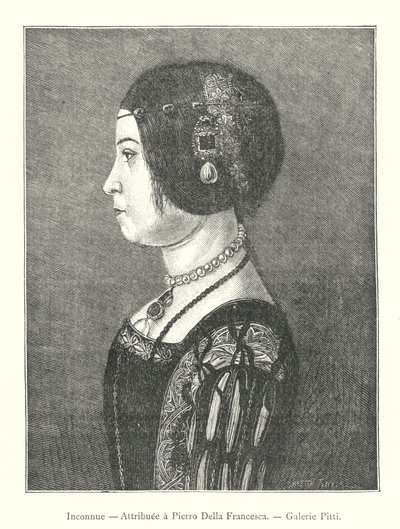 Inconnue, Attribuee a Pierro Della Francesca, Galerie Pitti (rytina) od Italian School