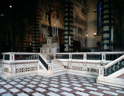 Vnitřní pohled na katedrálu Santo Stefano del Prato od Italian School