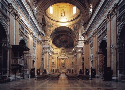 Vnitřní pohled na kostel Gesu v Římě, cca 1568 (vnitřní pohled na Chiesa del Gesu v Římě, Itálie) od Italian School