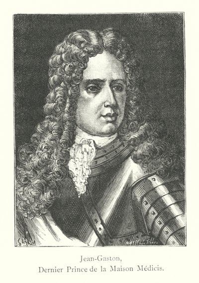 Jean-Gaston, poslední princ z rodu Medicejských (rytina) od Italian School