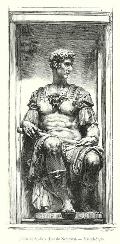 Julien de Medici, Duc de Nemours, Michel-Ange (rytina) od Italian School