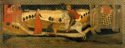 Rytíř zabíjející draka v přítomnosti princezny. od Italian School