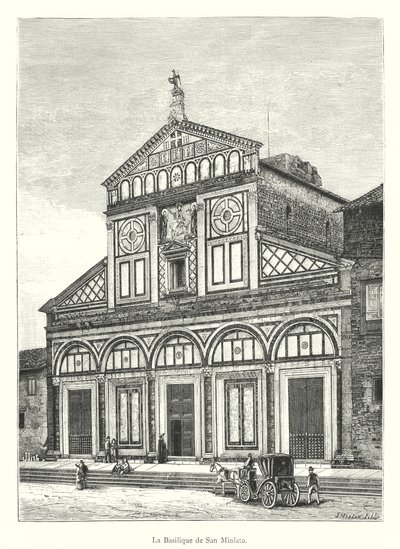 Bazilika San Miniato (rytina) od Italian School