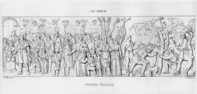 Trajánův sloup (rytina) od Italian School