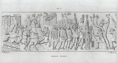 La Colonna Trajana, Trajánův sloup (rytina) od Italian School