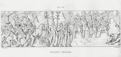 La Colonna Trajana, Trajánův sloup (rytina) od Italian School