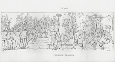 La Colonna Trajana, Trajánův sloup od Italian School