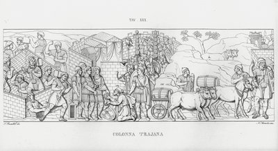 La Colonna Trajana, Trajánův sloup od Italian School