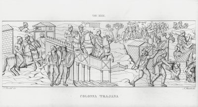 La Colonna Trajana, Trajánův sloup od Italian School