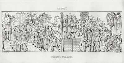 La Colonna Trajana, Trajánův sloup od Italian School