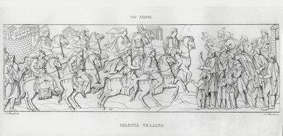 La Colonna Trajana, Trajánův sloup od Italian School