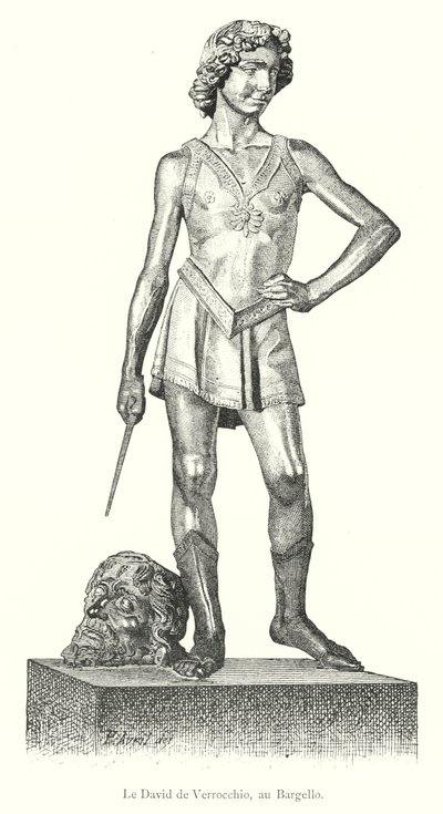 Le David de Verrocchio, au Bargello (rytina) od Italian School