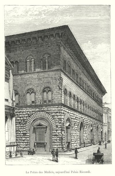 Palác Medici, nyní palác Riccardi (rytina) od Italian School