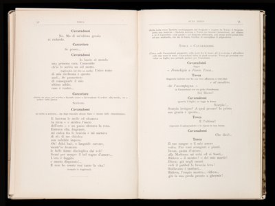 Libreto Tosca Giacomo Puccini, Edition Ricordi, Itálie od Italian School