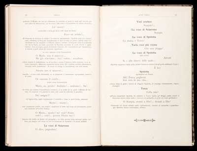 Libreto Tosca Giacomo Puccini, Edition Ricordi, Itálie od Italian School