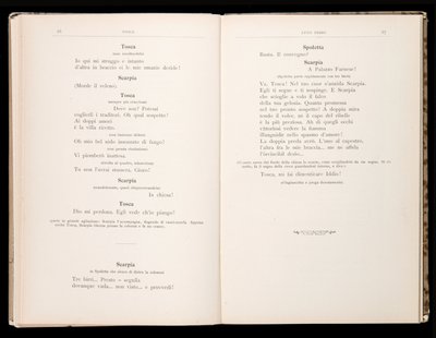 Libreto Tosca Giacomo Puccini, Edition Ricordi, Itálie od Italian School