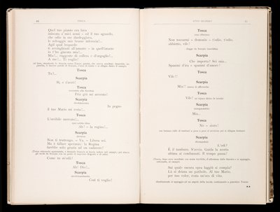 Libreto Tosca Giacomo Puccini, Edition Ricordi, Itálie od Italian School