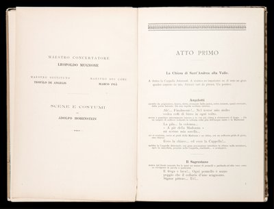 Libreto Tosca Giacomo Puccini, Edition Ricordi, Itálie od Italian School