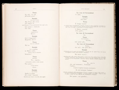 Libreto Tosca Giacomo Puccini, Edition Ricordi, Itálie od Italian School