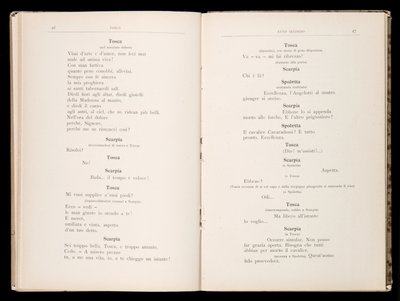 Libreto Tosca Giacomo Puccini, Edition Ricordi, Itálie od Italian School